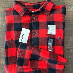 Sonoma Men's Supersoft Red and Black Plaid Shirt